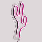 Painel Luminoso Letreiro Criativo Cacto - Neon Led Rosa