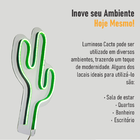 Painel Luminoso Letreiro Criativo Cacto - Neon Led Verde
