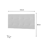 Painel Luna Para Cama Box Casal 140 Cm Corino Branco - D'rossi