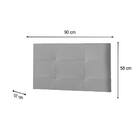 Painel Luna Para Cama Box Solteiro 90 Cm Suede Cinza - D'rossi