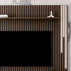 Painel Lyon Com Led Para Tv 75 Polegadas Ripado Com Nicho Arc