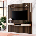 Painel Lyon Com Led Para Tv 75 Polegadas Ripado Com Nicho Arc