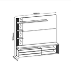Painel Marin Para Tv 55 Polegadas 1 Porta 2 Nichos Dj Móveis