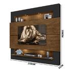 Painel Milão Para Tv Até 75 Polegadas Malbec E Preto Com Luze