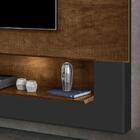 Painel Milão Para Tv Até 75 Polegadas Malbec E Preto Com Luze