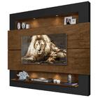 Painel Milão Para Tv Até 75 Polegadas Malbec E Preto Com Luze