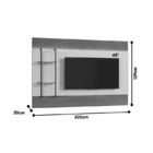 Painel Moderno Para Tv Com Led - Ravena-naturale/off White -