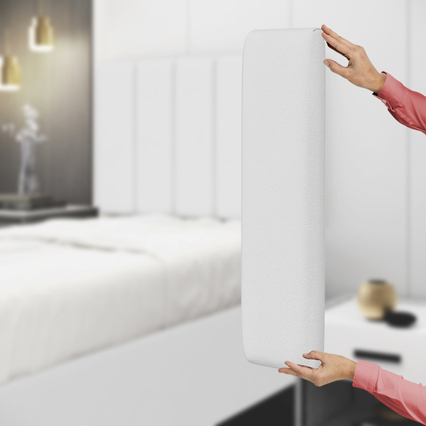 Painel Modulado Nashira 60x20 Cm / A-013 Couro Branco