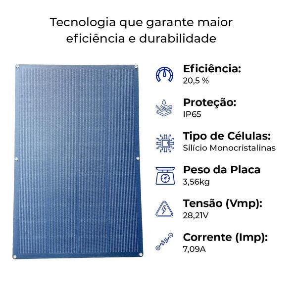 Painel Modulo Placa Solar Flexivel Isola 200w Yh200w-24m 48 Cells