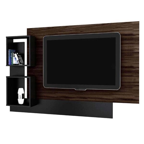 Painel Mondrian 1,60 - Olivar Móveis - Imbuia / Preto