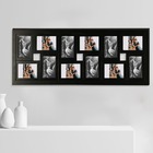 Painel Multifotos 12 Fotos Com vidro Preto
