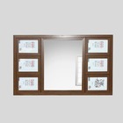 Painel Multifotos Com Espelho E 6 Fotos 10x15 Com Vidro Tabaco