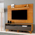 Painel Nápoles Com Rack Viena 2 Gavetas C/led Pés Madeira Mac