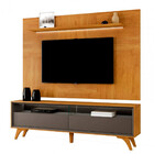 Painel Nápoles Com Rack Viena 2 Gavetas C/led Pés Madeira Mac