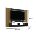 Painel Navi Preto Ripado – Bechara Móveis