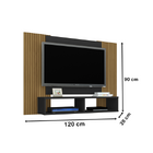 Painel Navi Preto Ripado – Bechara Móveis