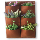 Painel para Jardim de Veludo Bolsa Horta Vertical com 6 Bolsos Marrom 70x41x3cm