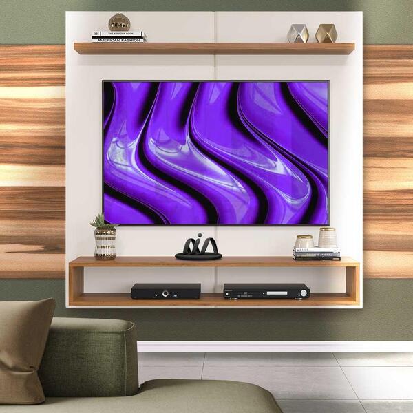 Painel Para Quarto Tv Até 50 Polegadas Off White Freijó Netun