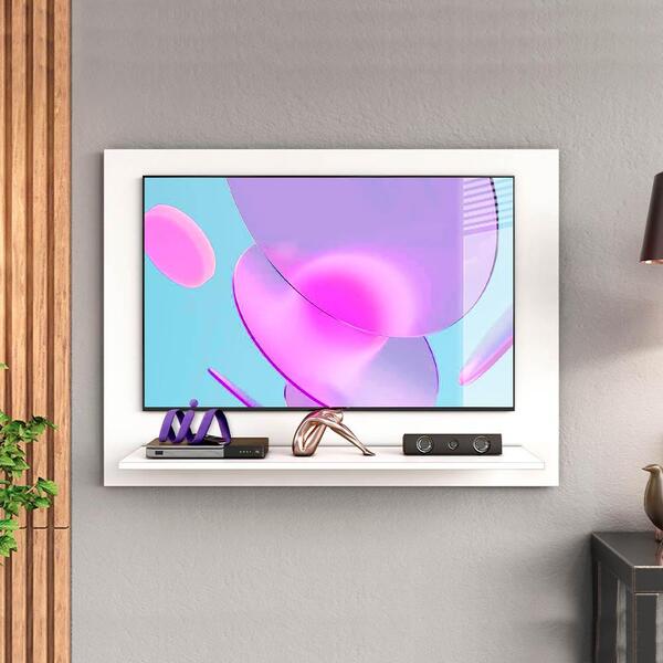 Painel Para Sala Ou Quarto Até 42 Polegadas Branco Ártico Flo