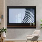 Painel Para Sala Tv 55 Polegadas Preto Madeira Vênus Tebarrot