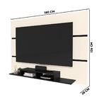 Painel Para Sala Tv 65 Polegadas Off White Preto 1800 E J