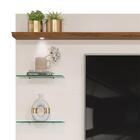 Painel Para Sala Tv Até 60 Polegadas Prateleiras Vidro Off Wh