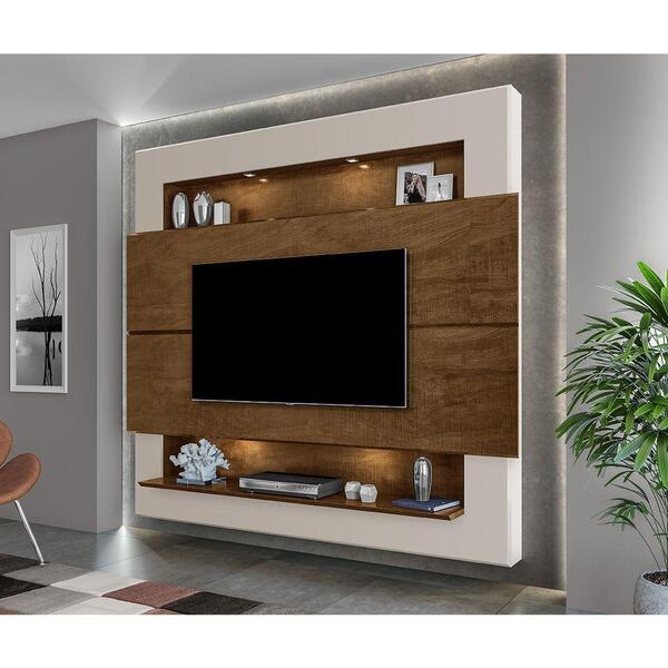 Painel Para Sala Tv Até 75" 2,17m Com Led E Prateleira - Malb