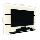 Painel Para Tv 1.8 Castle  Off White Preto