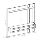 Painel Para Tv 1.8 Com Prateleira E Frisos Jay Off White E Bu