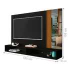 Painel Para Tv 1.8 Zayn Com Espelho Preto Madeira