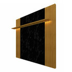 Painel Para Tv 230 Ripado Marmorizado Com Led Primor Preto Na