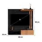Painel Para Tv 32 Polegadas Flow Com Porta - Preto Com Nature