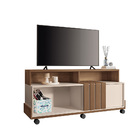 Painel Para Tv 50" Bancada Com Rodízio Karen Castanho/off Whi