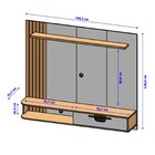 Painel Para Tv 50 Polegadas 160,2cm X 136cm Jeri Fendi/freijó