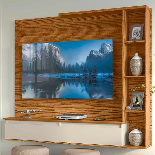 Painel Para Tv 50 Polegadas Cumaru Off White Sublime Patrimar