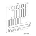 Painel Para Tv 55 Polegadas Ripado 135cm Miti Dj Móveis