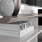 Painel Para Tv 55 Polegadas Ripado Dubai Canela Off White