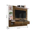 Painel Para Tv 55 Polegadas Ripado Dubai Canela Off White