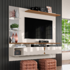 Painel Para Tv 55 Polegadas Ripado Dubai Off White Damasco