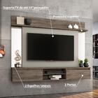 Painel Para Tv 55" Tannat 2 Portas E Espelho Notável Canela/a