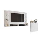 Painel Para Tv 60 Polegadas Com Prateleiras Vidro E Aparador