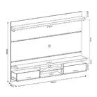 Painel Para Tv 60 Polegadas Livin Off White E Deck 220 Cm