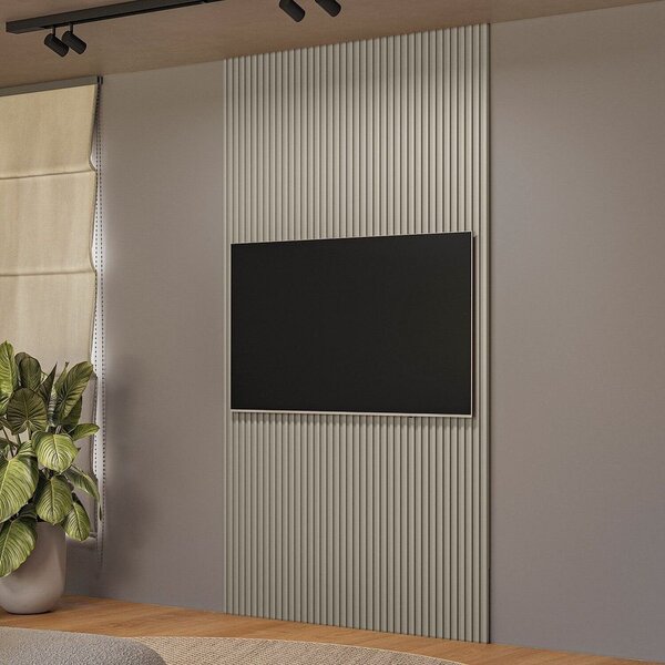 Painel Para Tv 60 Polegadas Ripado Modular Gris Fosco
