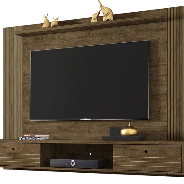 Painel Para Tv 65 Polegadas Ametista Madeira Rústica Ripado -