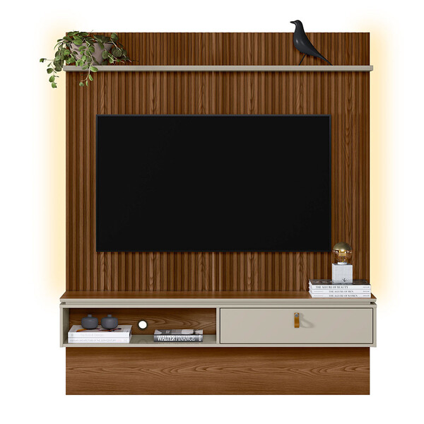 Painel Para Tv 65 Polegadas Ripado Com Led Lumini Linea Brasil