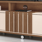 Painel Para Tv 70" Bancada Com Rodízio Karen 1.8 Castanho/off