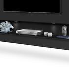 Painel Para Tv 75 Polegadas Milão Preto Com Luzes Led