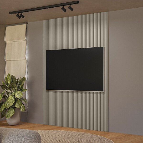 Painel Para Tv 75 Polegadas Ripado Modular Gris Fosco