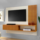 Painel Para Tv 75 Ripado Com Nicho Malaga Mavaular