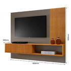Painel Para Tv 75 Ripado Com Nicho Malaga Mavaular